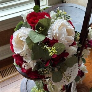 Elegant Wedding Floral Bouquets with Burgundy and Cream Accents